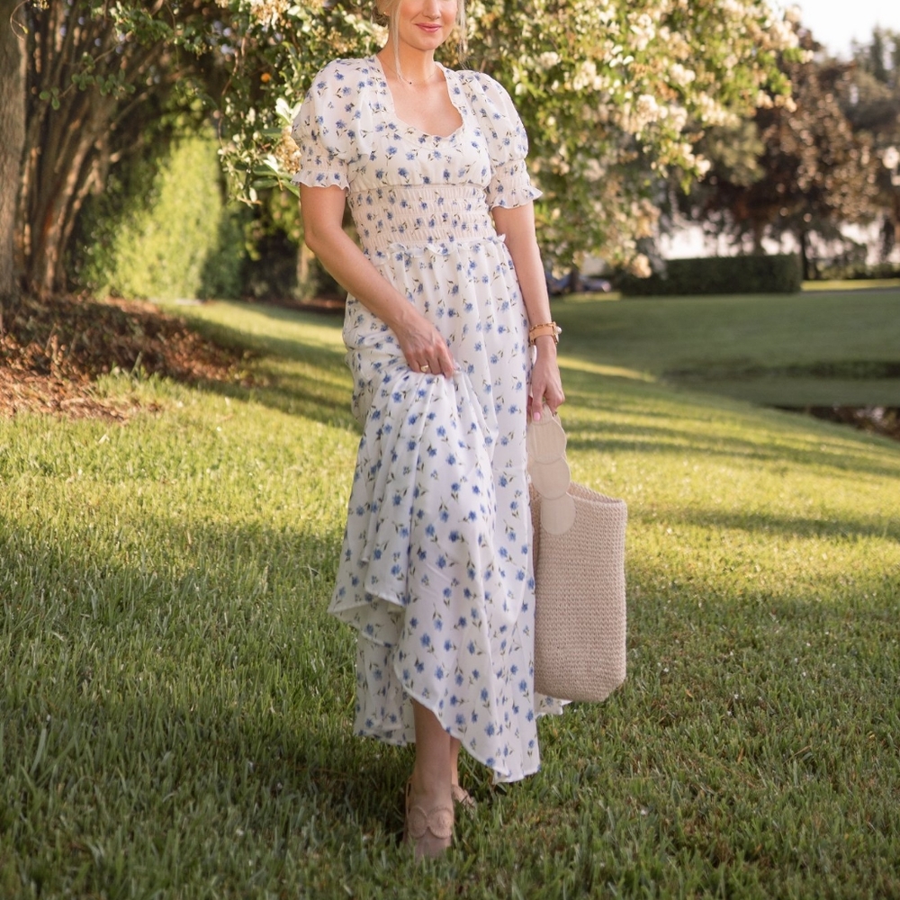 Sister Jane Perennial Tiered Bow Maxi Dress